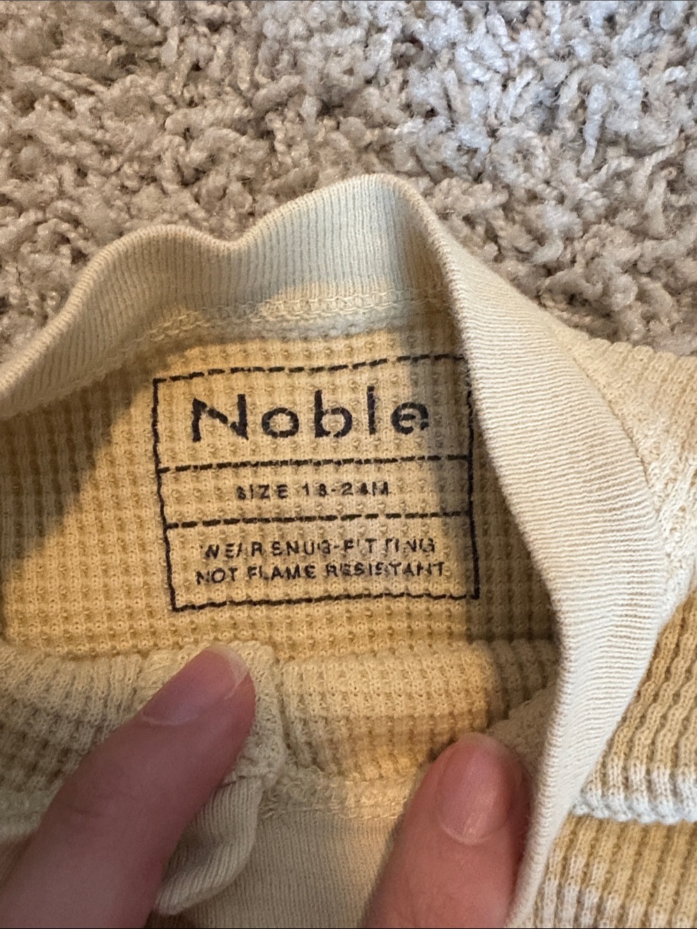 Children's Cream Waffle-Knit Button Front One-Piece - Picture 2 of 4